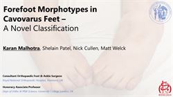 Forefoot morphotypes in cavovarus feet – a novel classification