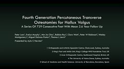 Fourth Generation Percutaneous Transverse Osteotomies for Hallux Valgus: A series of 729 feet