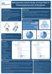 Retrospective cohort study of union rate in tarsometatarsal joint arthrodeses