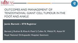 Outcomes of tenosynovial giant cell tumour of the foot & ankle
