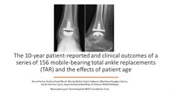 The 10-year patient-reported and clinical outcomes of a series of 156 mobile-bearing total ankle replacements and the effects of patient age