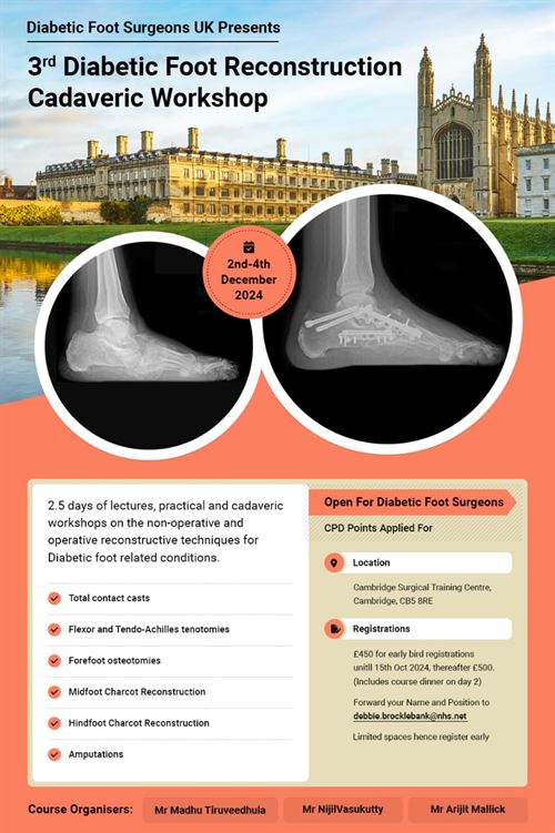 3rd Diabetic Foot Reconstruction Cadaveric Workshop