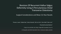 Revision Of Recurrent Hallux Valgus Deformity Using A Percutaneous Distal Transverse Osteotomy: Surgical Considerations and Mean 3.6 Year Results