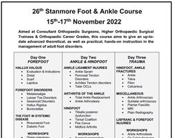 26th Stanmore Foot & Ankle Course